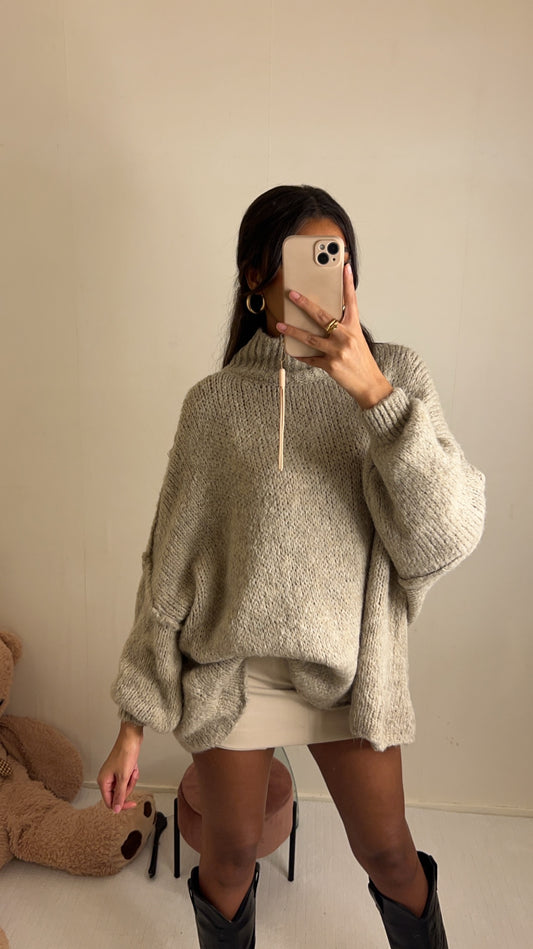 PULL LAINE [ TAUPE ]