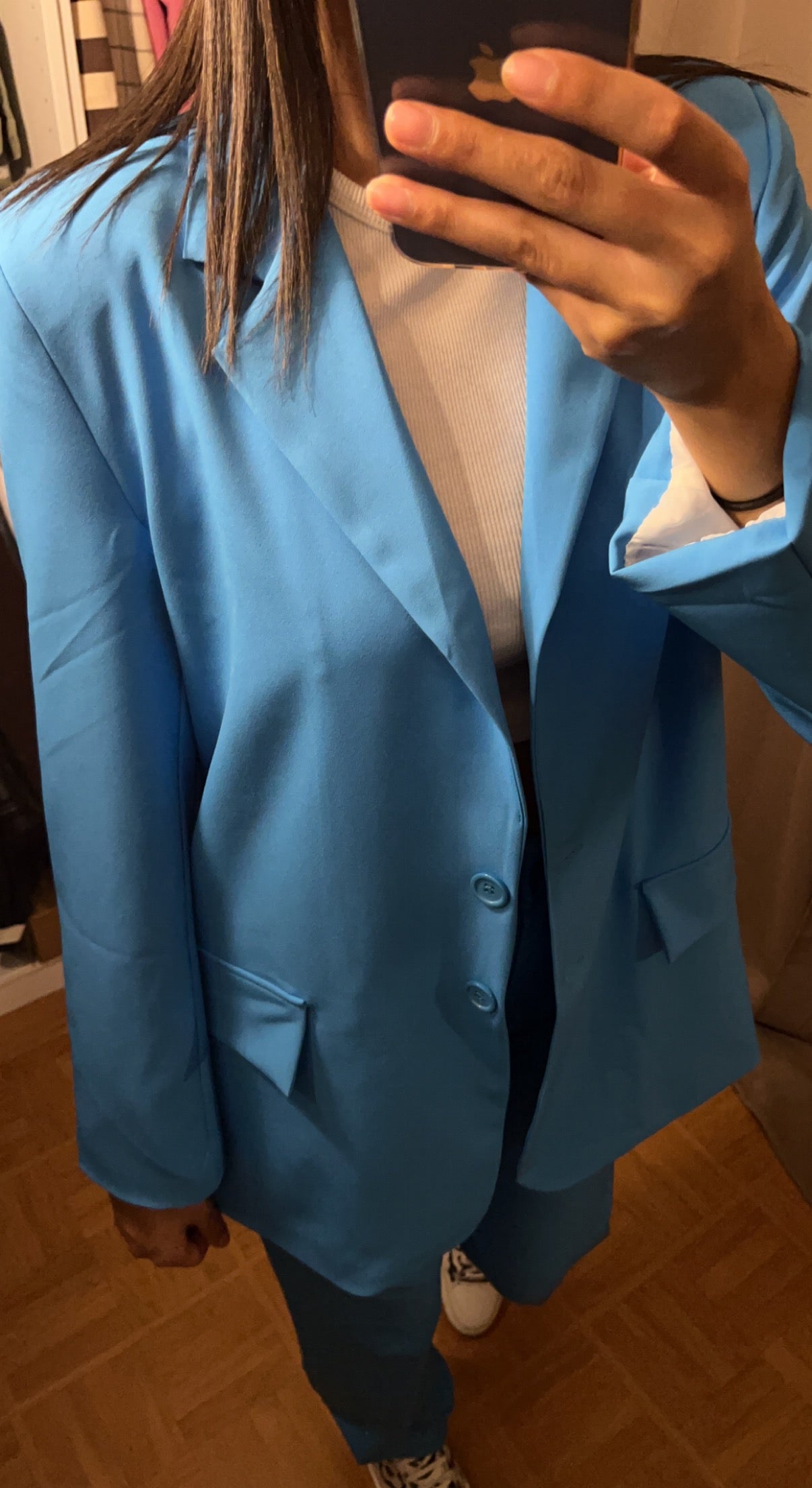 Ensemble blazer bleu hot sale